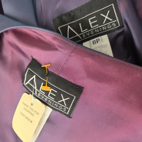 NWT Alex Evenings Blue 2 Pc Dress Set, Sparkles Buttons Size 8P - Picture 8 of 8